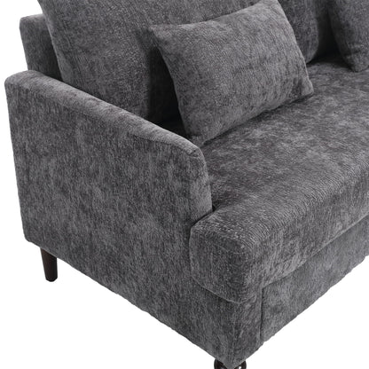 Mid Century Modern Fabric Loveseat Sofa, 2 Seat Upholstered Couch