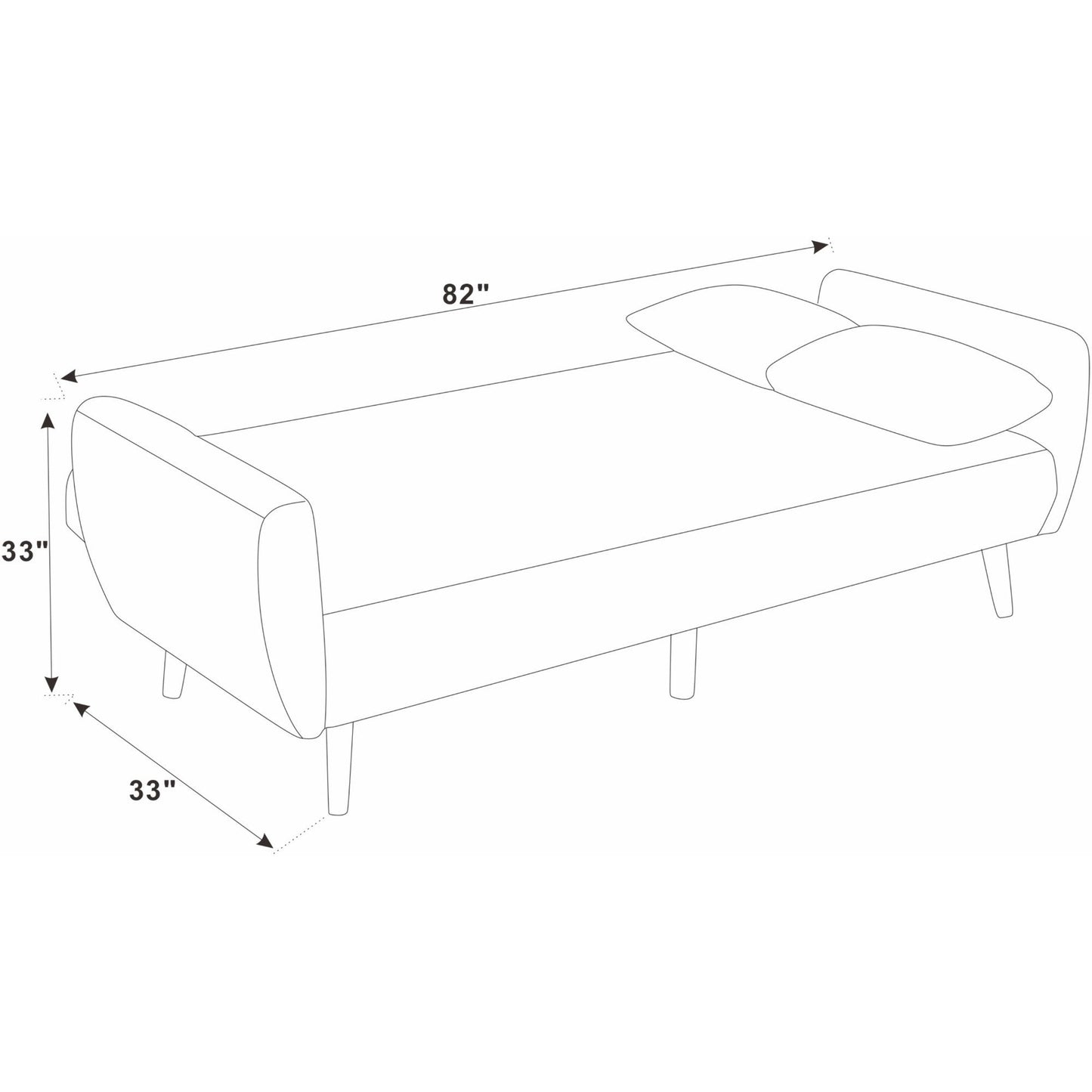 Futon Sofa Bed With Tall Legs