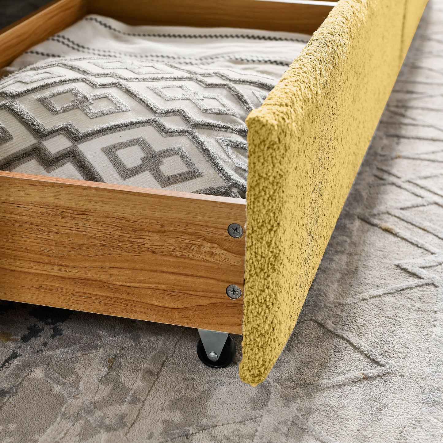 Upholstered Daybed & 2 Drawers