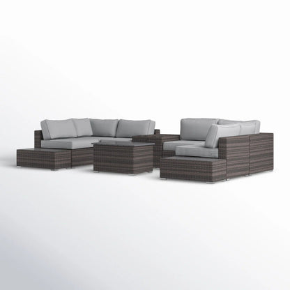 Wicker Sectional Seating Group With Cushions