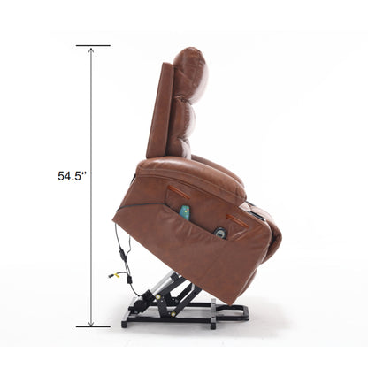 Large Size Electric Power Lift Recliner Chair Sofa With 8 Point Vibration Massage And Lumbar Heat