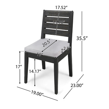 Outdoor 6 Seater Dining Set With Bench - Dark Gray / Light Gray