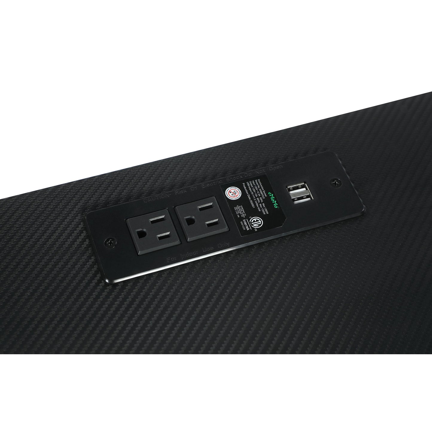 Darby - Writing Desk With USB Ports - Black