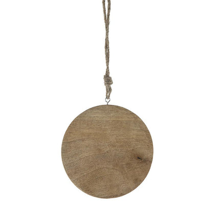 Wooden Hanging Circle With Snowflake Cut Decorative Hanging Christmas Tree Ornaments For Holiday Party Decorations (Set of 12) - Multi