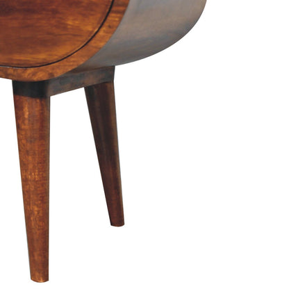 Large Chestnut Circular Bedside