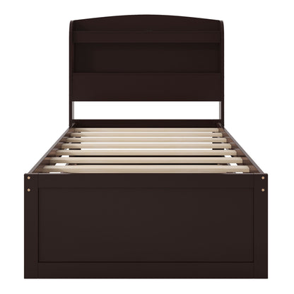 Platform Bed With LED Headboard, Charging Station, Trundle And 2 Drawers