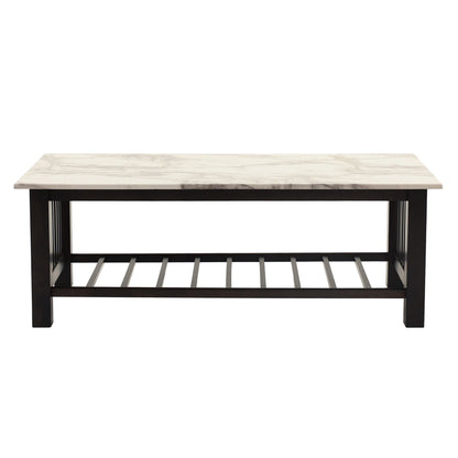 3 Piece Occasional Table Set, 1 Coffee Table And 2 End Tables, Open Storage Design - Walnut