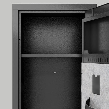 Rifle Safe, Biometric & Keypad Lock, Adjustable Gun Racks With Built In Alarm System