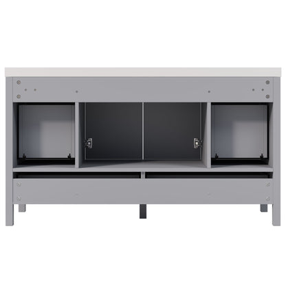 Bathroom Vanity With Separate Sink, Soft Close Doors And 4 Drawers