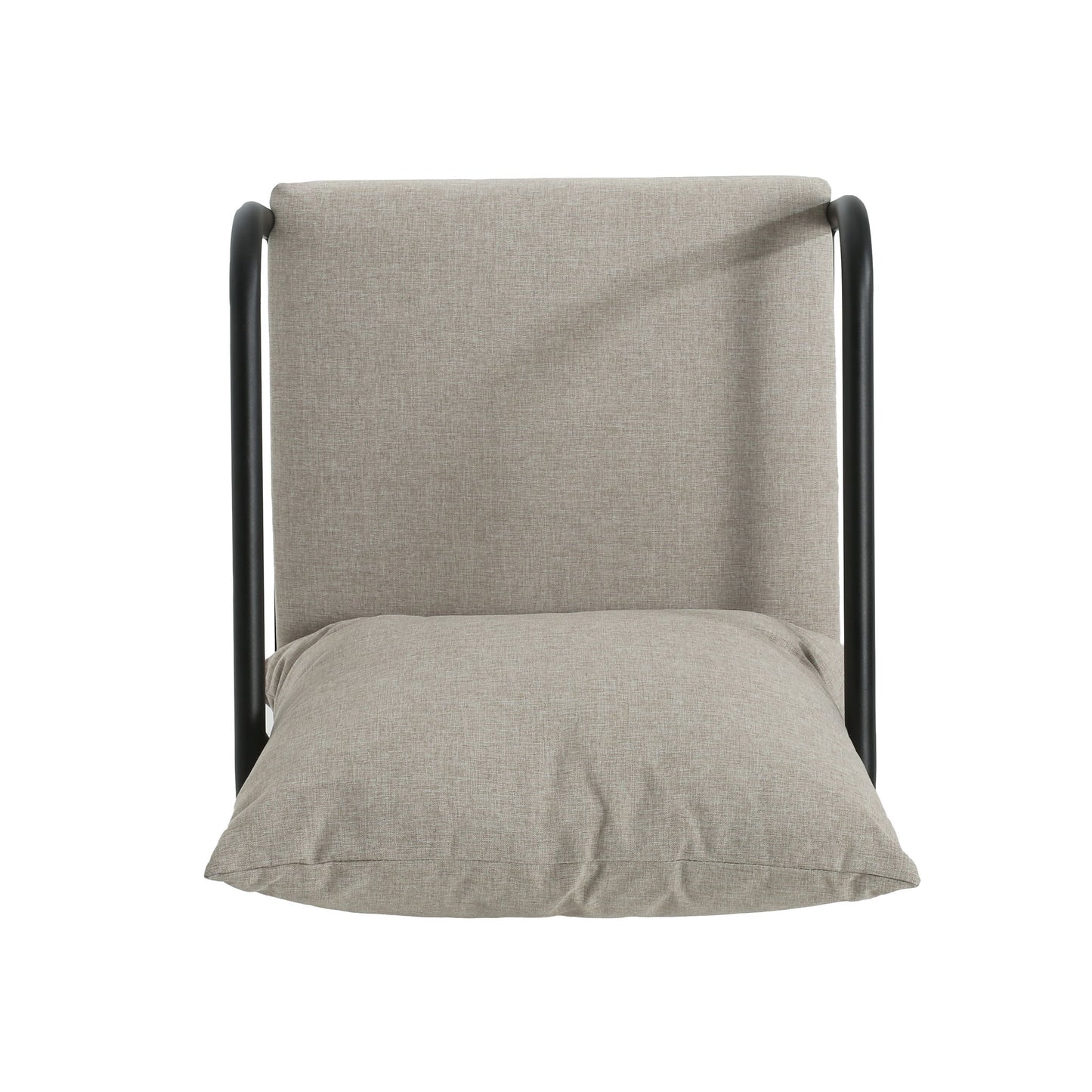 Leora - Modern Minimalist Round Tube Sofa Chair With Cushions - Beige / Black