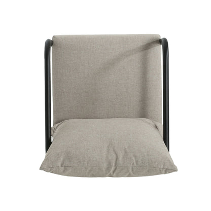 Leora - Modern Minimalist Round Tube Sofa Chair With Cushions - Beige / Black