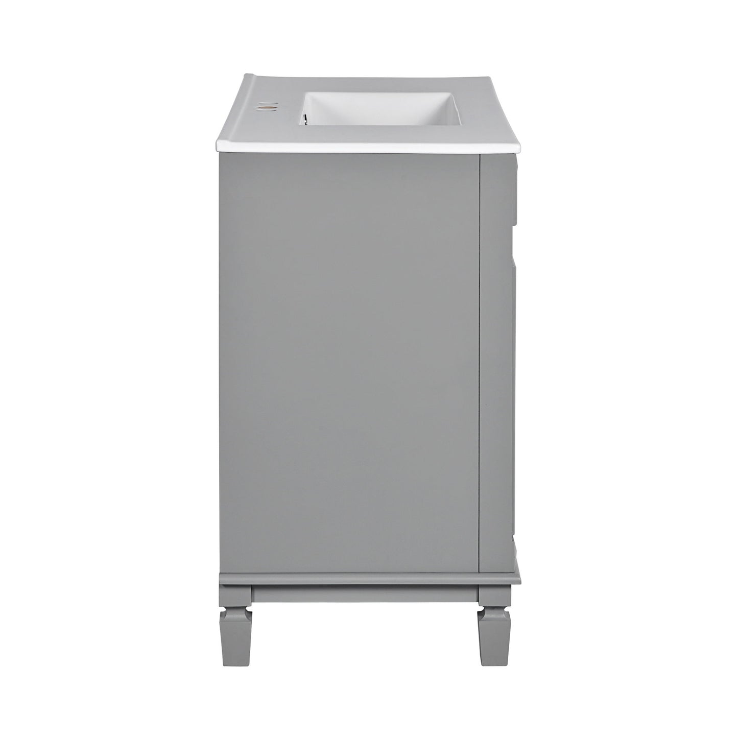 Bathroom Vanity With Top Sink, Mirror Cabinet, 2 Soft Closing Doors & 2 Drawers