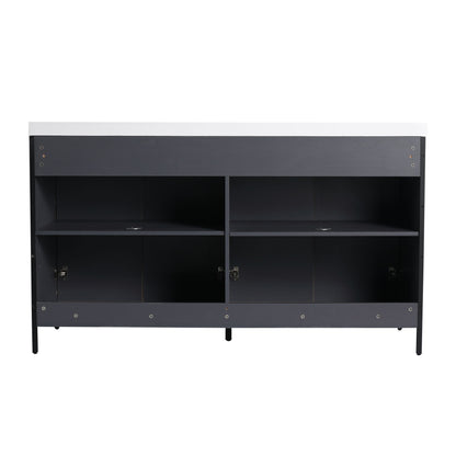 Contemporary Freestanding Bathroom Vanity With Adjustable Shelves