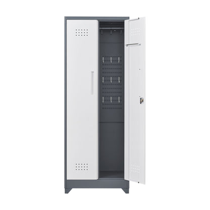 Lockers With Locking Doors, Adjustable Shelves, High Broom Tool Storage Cabinet