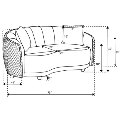 Lorraine - 2 Piece Upholstered Sofa Set With Tufting Trim - Dark Gray