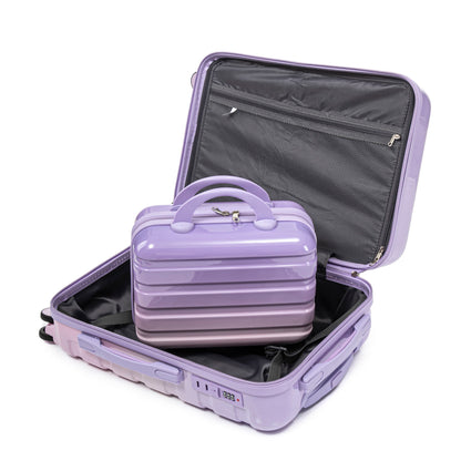 Luggage Set 14" / 20" With Combination Lock And Cosmetic Case