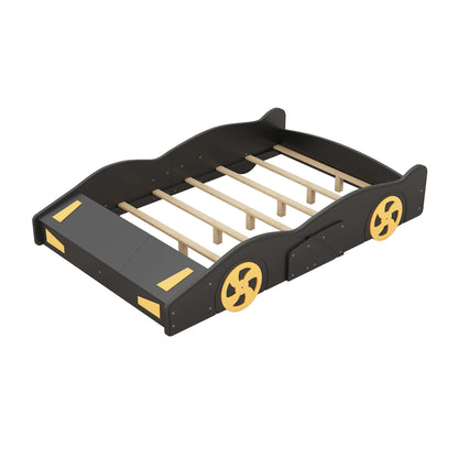 Race Car Shaped Platform Bed With Wheels And Storage