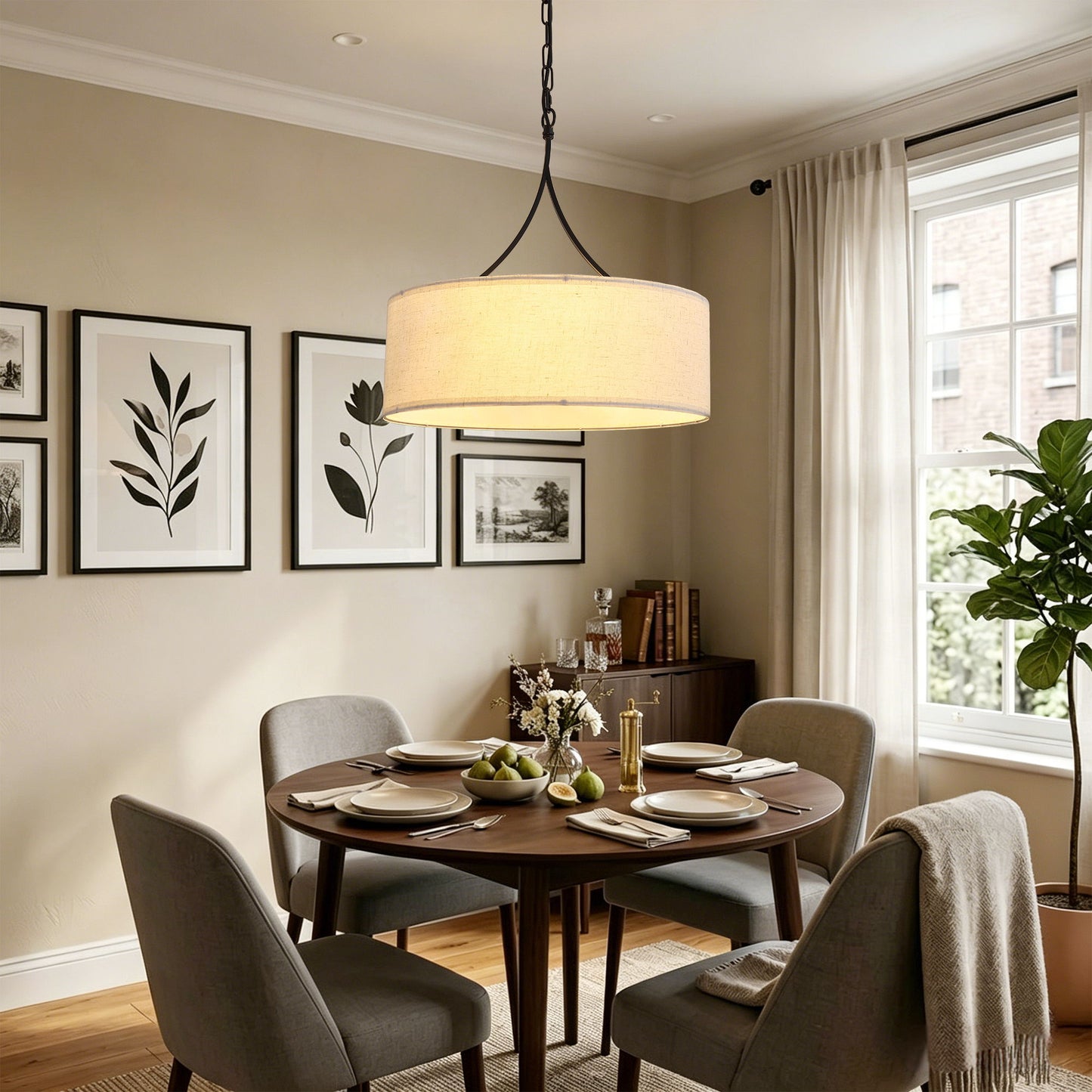 3 Light Drum Pendant Light