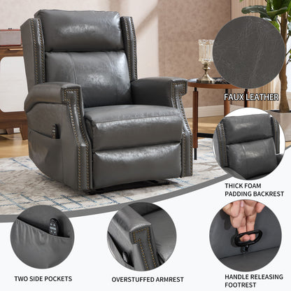 Manual Recliner Chair With Heavy Duty Motion Mechanism, 8 Vibrating Nodes And 3 Massage Modes For Living Room