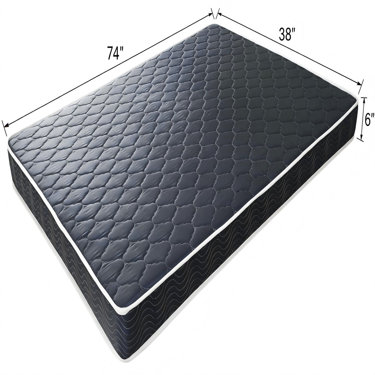 6" Waterproof Foam Mattress - Black / Blue - Twin