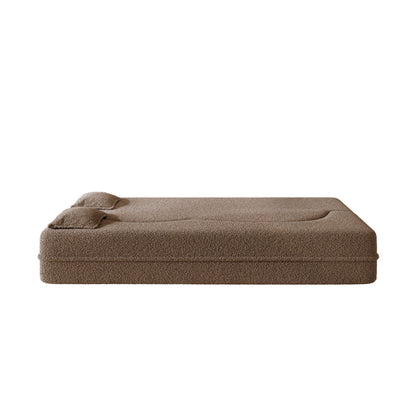 Modern Floor Sleeper Sofa Bed With 2 Pillows, Convertible Twin Size Folding Mattress For Living Room