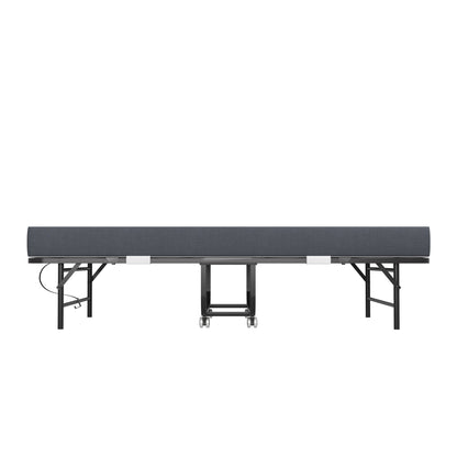 Twin Extra Long Folding Bed For Tall People, Heavy-Duty Rollaway Guest With Memory Foam Mattress - Black