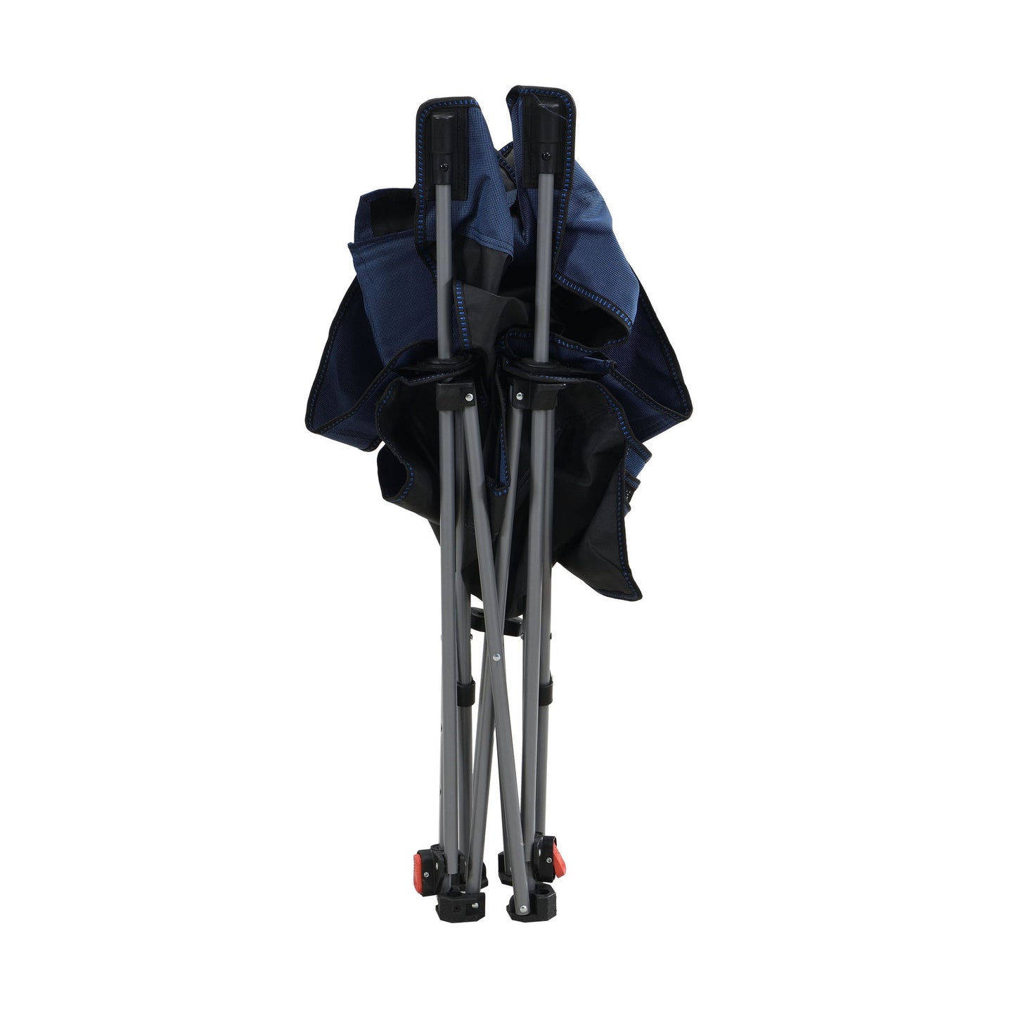Outdoor Camping Chair With 3 Level Reclining, Side Pockets & Cup Holder, Folding With Carry Bag - Dark Blue