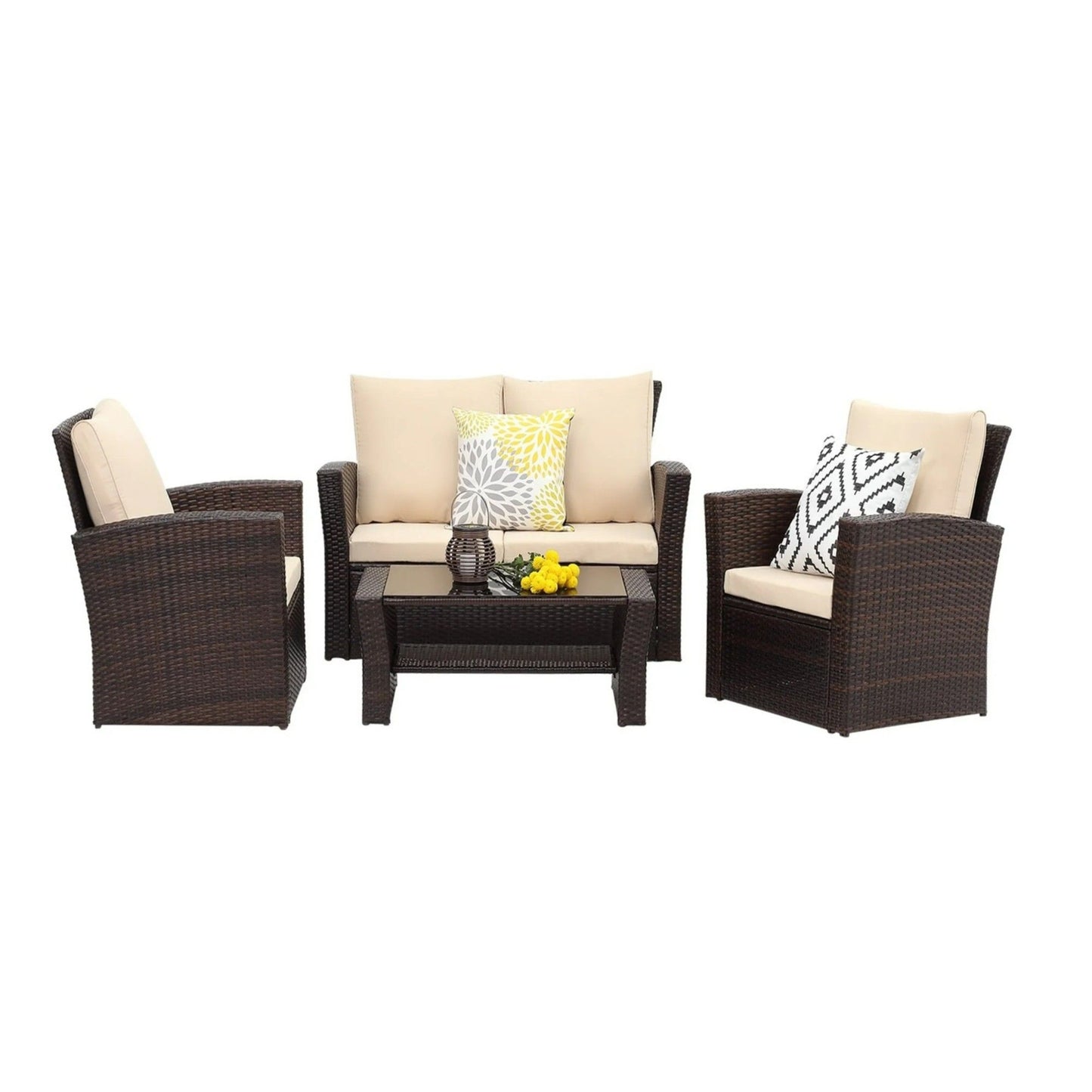 Modern Patio Set With Table And Cushions