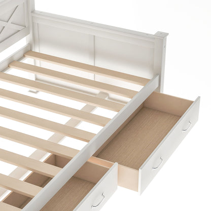 Modern Daybed With 2 Large Drawers, X Shaped Frame
