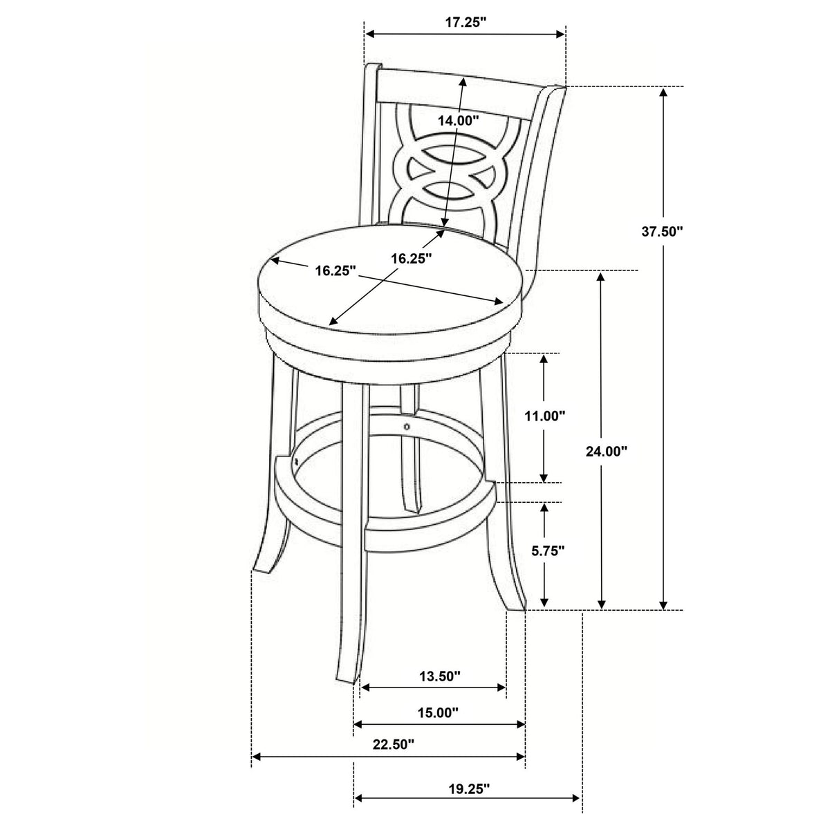 Swivel Counter Stool (Set of 2) - Black