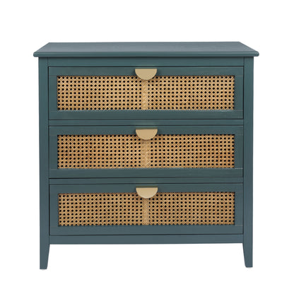 3 Drawer Cabinet, Natural Rattan, American Furniture