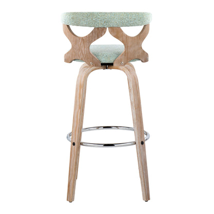 Gardenia - Contemporary Fixed Height Barstool With Swivel With Round Footrest (Set of 2)