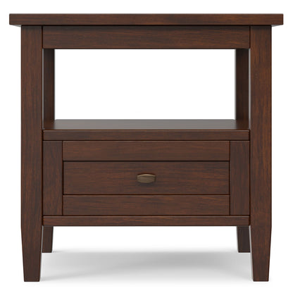 Warm Shaker - End Table With Smooth Drawer Storage - Brown
