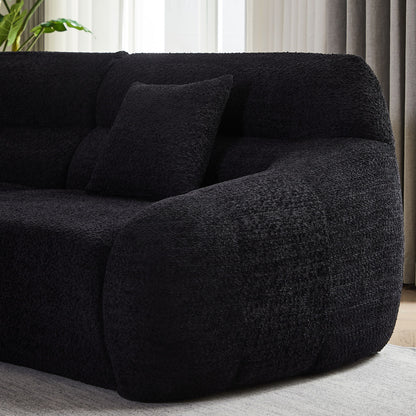 Luxury Curved Corner Sectional Sofa With 4 Pillows