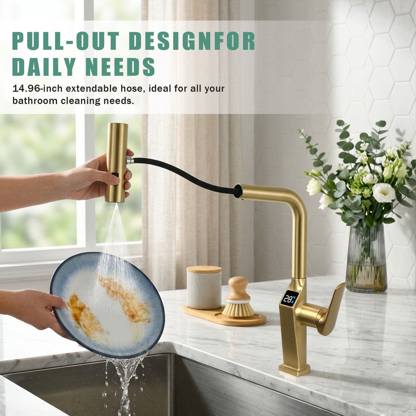 Touchless Kitchen Faucet With LED Display