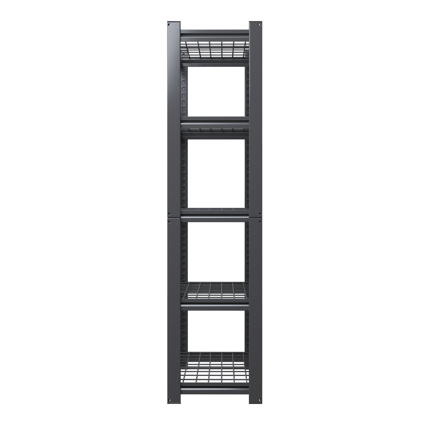 Heavy Duty 5 Tier Adjustable Metal Mesh Storage Rack With 2000 Lbs Capacity - Brushed Nickel