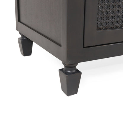 Newell - Cane 3 Drawer Dresser - Dark Gray