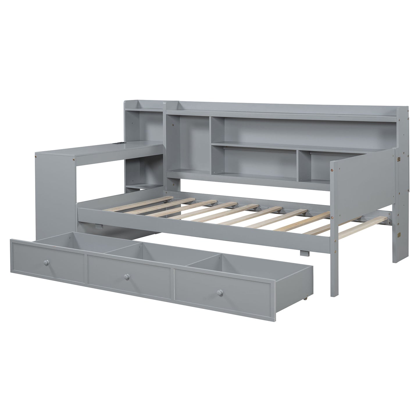 Daybed With 3 Drawers USB Ports And Desk