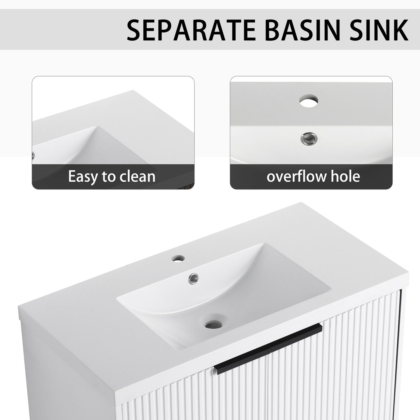 Contemporary Wall Mounted Bathroom Vanity With Resin Double Sink