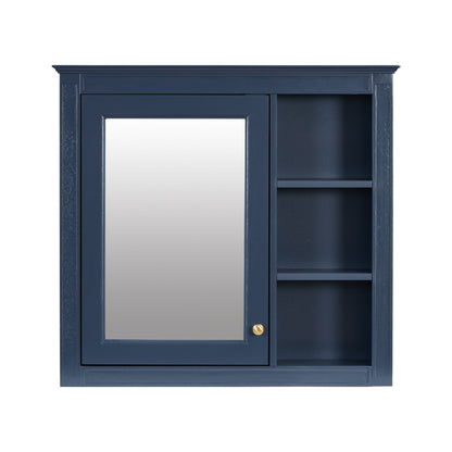 Bathroom Vanity With Medicine Cabinet, Royal Mirror Cabinet, Modern Bathroom Storage Cabinet With 2 Soft Closing Doors And 4 Drawers