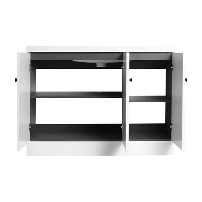 Contemporary Freestanding Bathroom Vanity With Resin Sink & Soft-Close Cabinet Doors