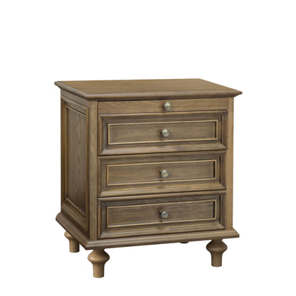 Nightstands With 4 Drawer, Storage End Table With Hidden Pull Out Shelf