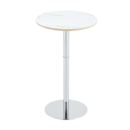 Circular Bar Table - White / Silver