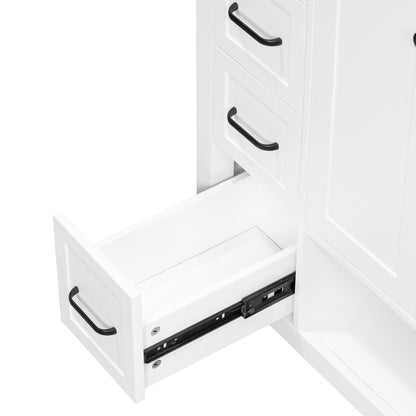 Bathroom Vanity With Sink Top, Bathroom Vanity Cabinet With 2 Doors And 2 Drawers, Open Shelf