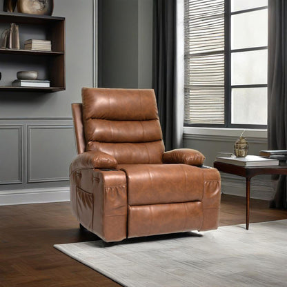 Large Size Electric Power Lift Recliner Chair Sofa With 8 Point Vibration Massage And Lumbar Heat