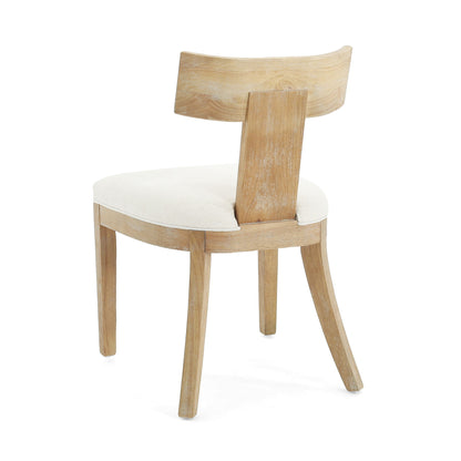 Contemporary Fabric Upholstered Side Dining Chairs Set With Curved Back