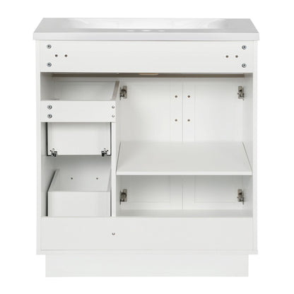 Bathroom Vanity With 2 Doors, 2 Drawers, Adjustable Shelf, Hidden Slides & Soft Close Hinges
