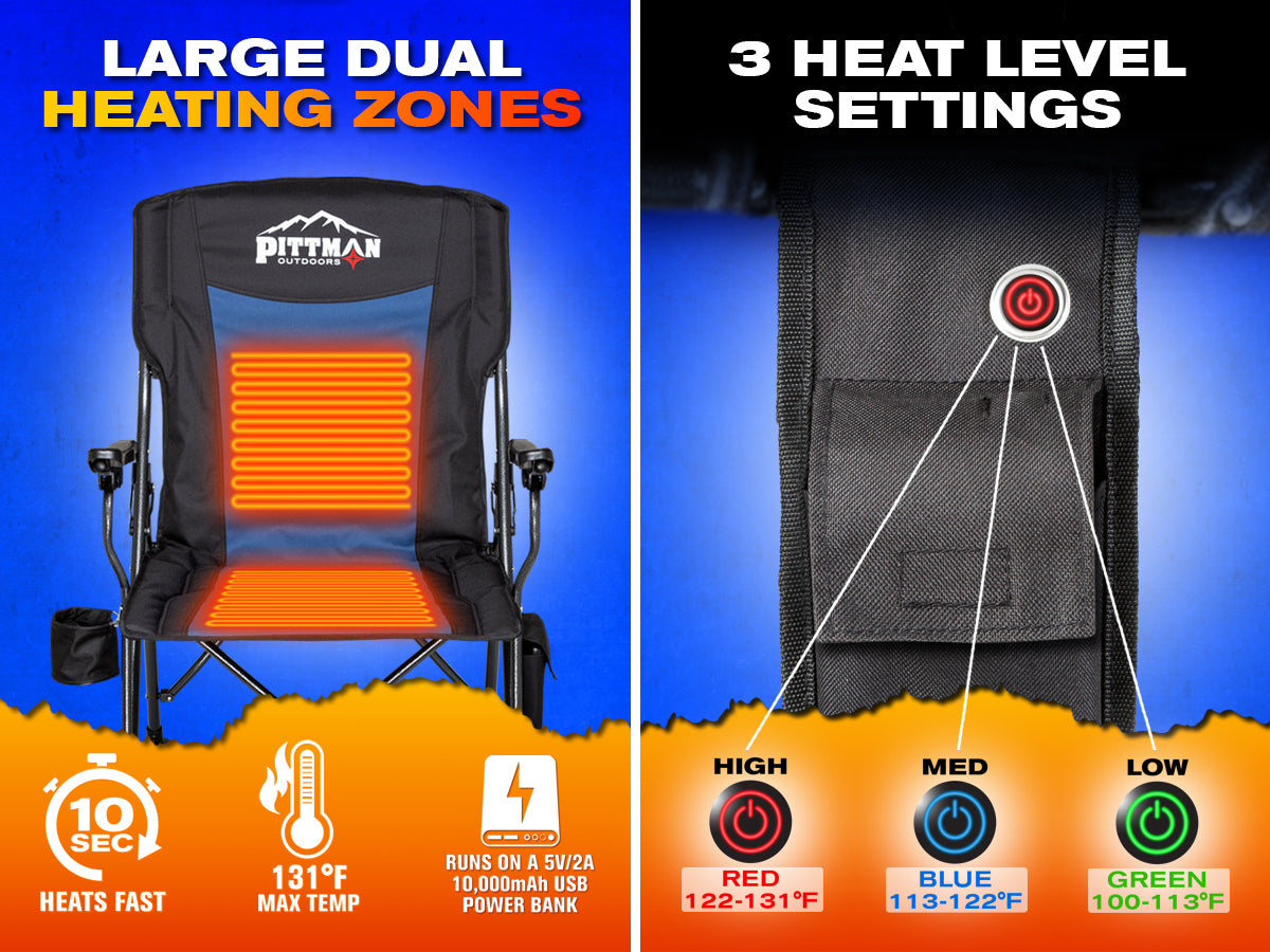 Pittman Outdoors Heated Camping Chair. The Ultimate Camping Experience