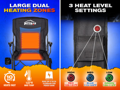 Pittman Outdoors Heated Camping Chair. The Ultimate Camping Experience