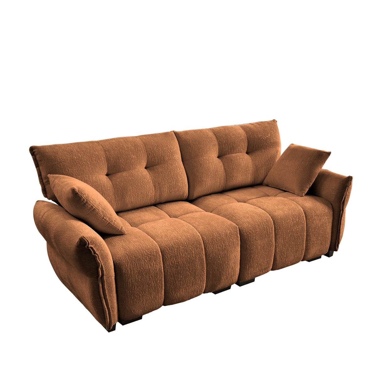 Modern Sofa & Pillows, Textured Cover, High Rebound Cushions